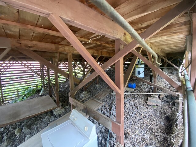 attic featuring washer / clothes dryer