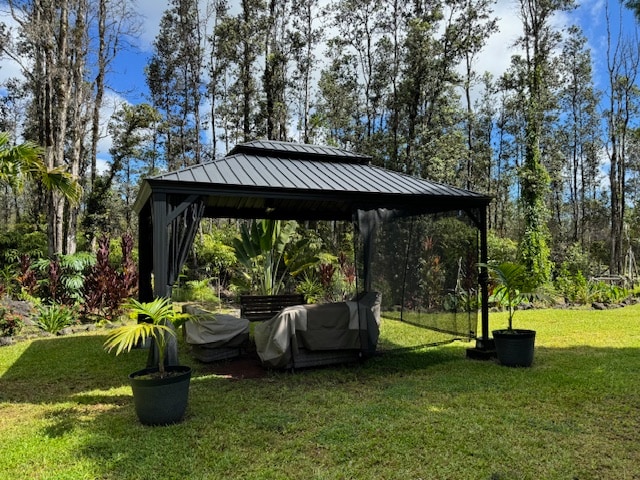 view of yard featuring a gazebo