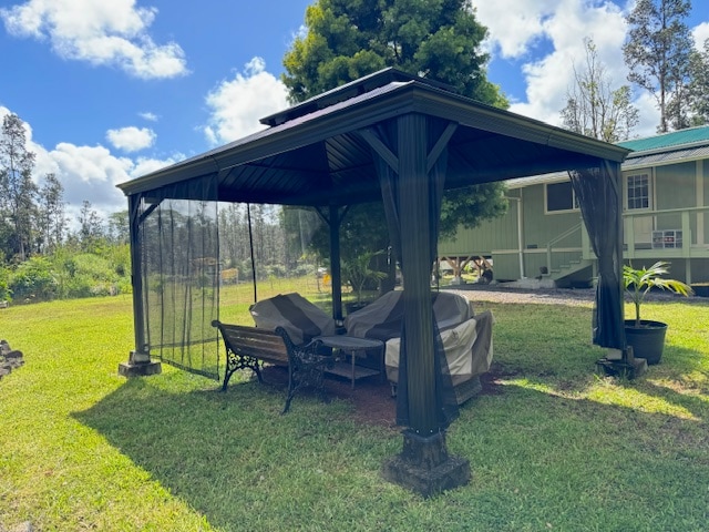 view of yard featuring a gazebo