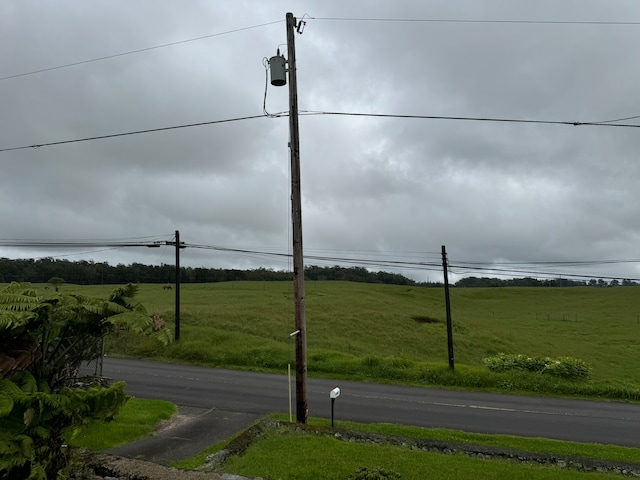 view of street with a rural view