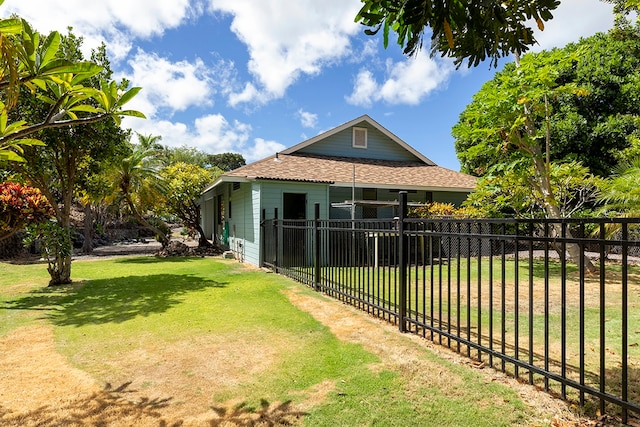 exterior space with a yard