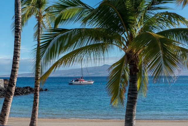 property view of water with a beach view