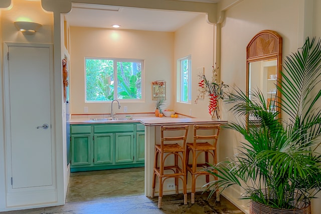 interior space featuring vanity and tile patterned flooring