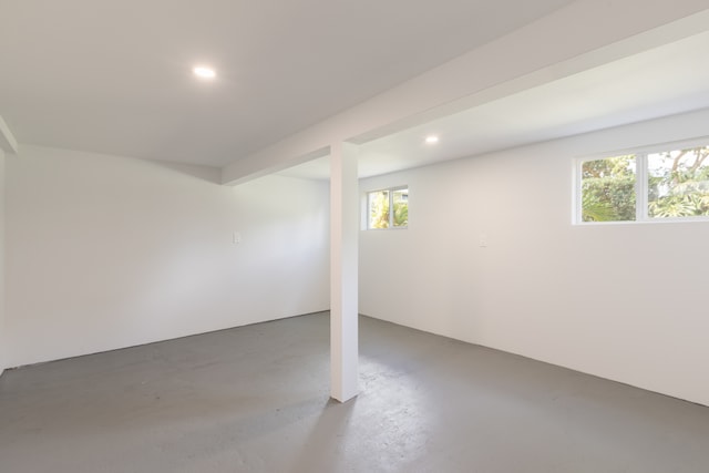 basement with plenty of natural light