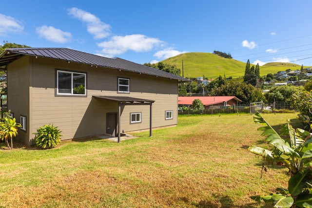 exterior space featuring a mountain view