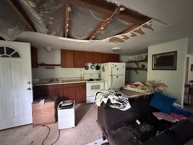 kitchen featuring white appliances