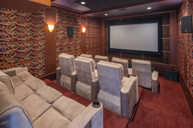 view of carpeted cinema