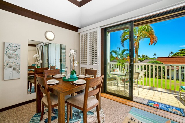 view of dining area