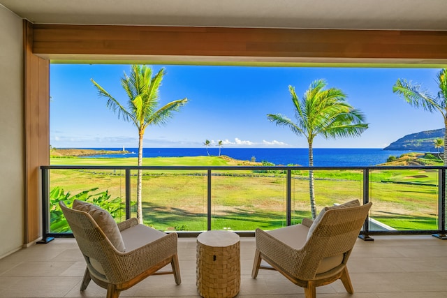 balcony with a water view