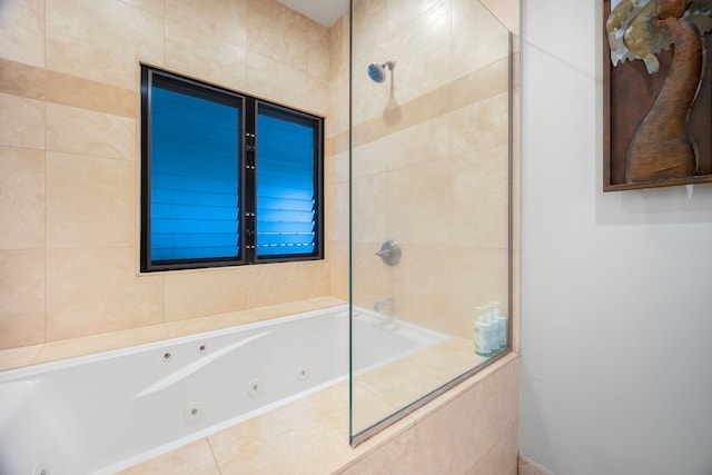 bathroom featuring plus walk in shower