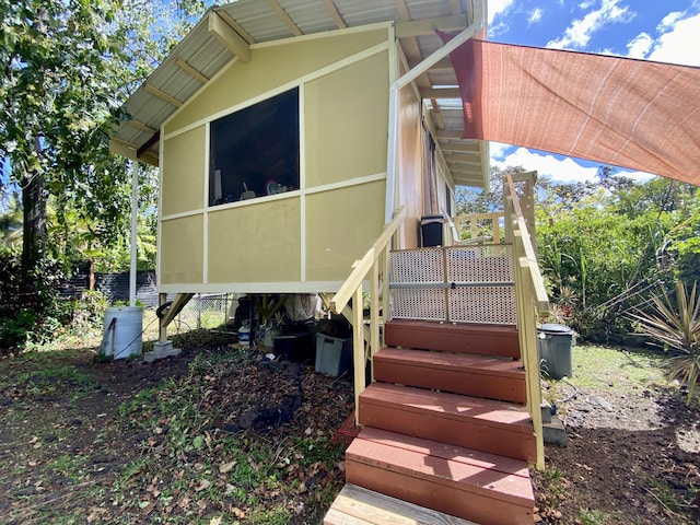 exterior space with stairway