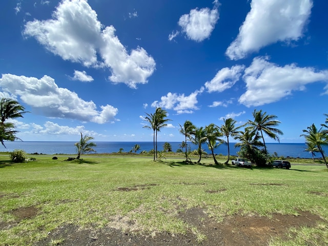 view of yard featuring a water view