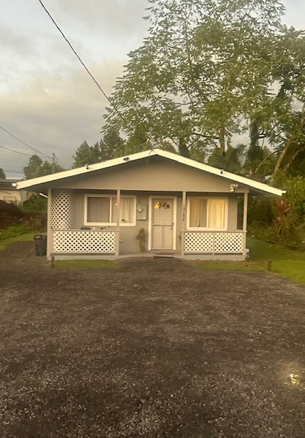 exterior space with a porch