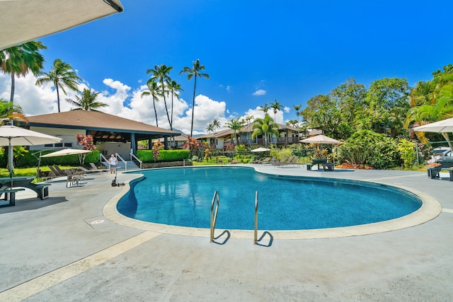 view of pool with a patio area