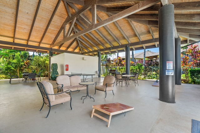 view of patio / terrace featuring a gazebo