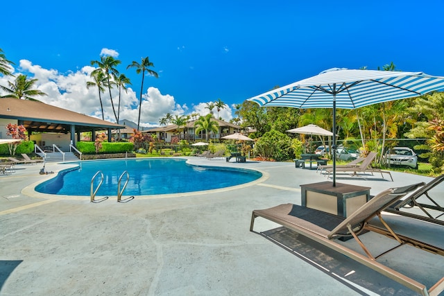 view of pool with a patio