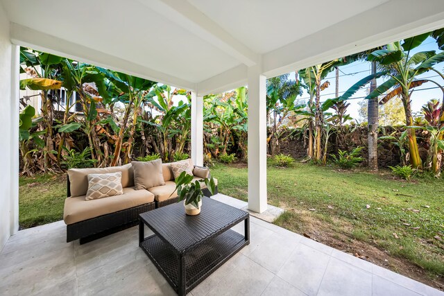 view of patio with an outdoor living space