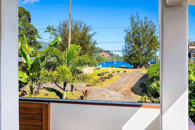 balcony with a water view