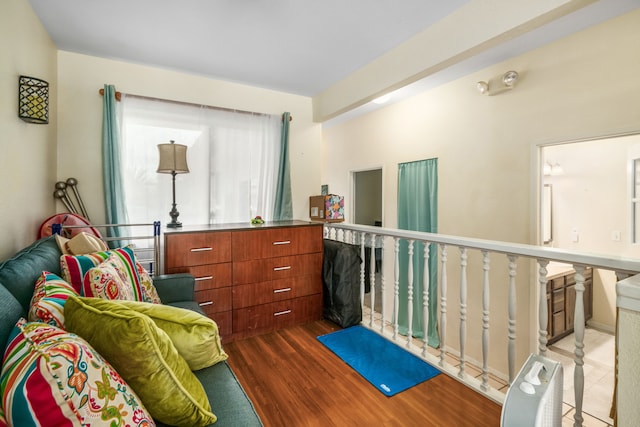 interior space with hardwood / wood-style floors