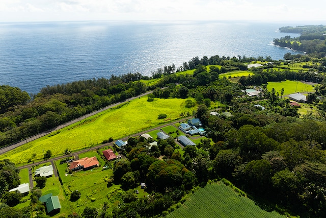 bird's eye view with a water view and a rural view