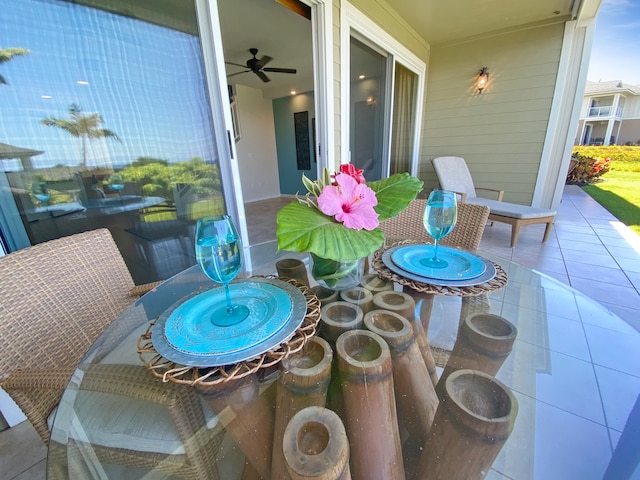 view of patio / terrace with ceiling fan