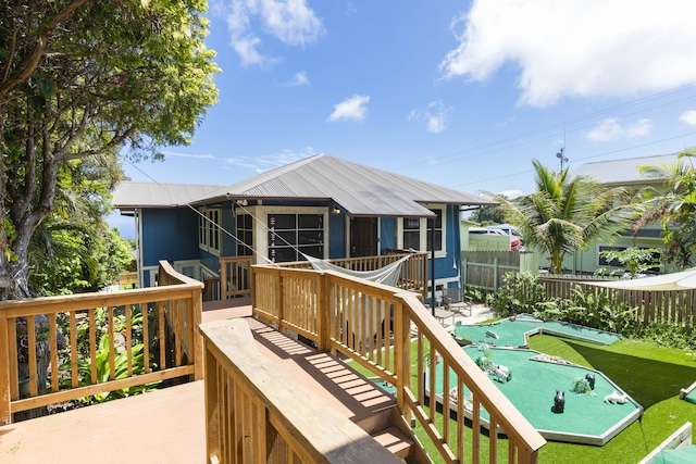 deck featuring a patio area