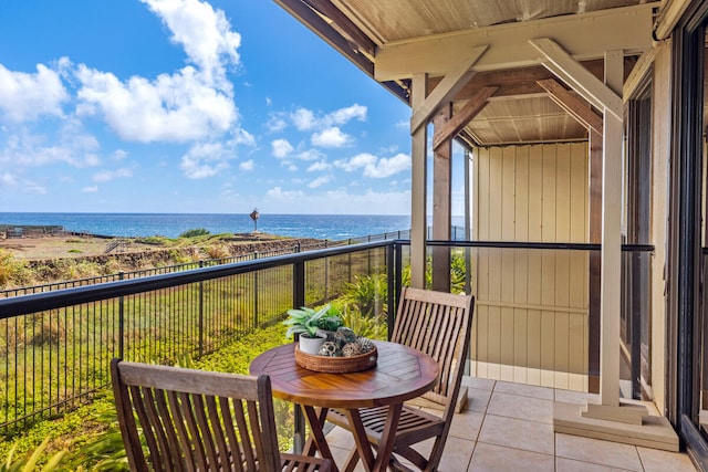 balcony with a water view