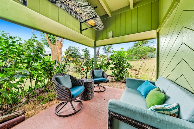 view of patio / terrace featuring an outdoor living space