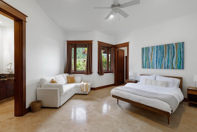 bedroom with ceiling fan