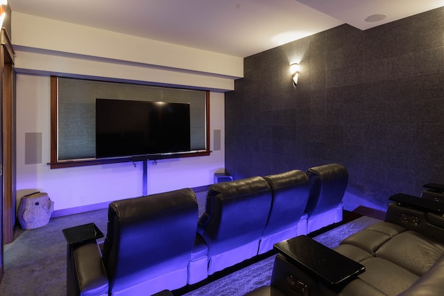 view of carpeted cinema room