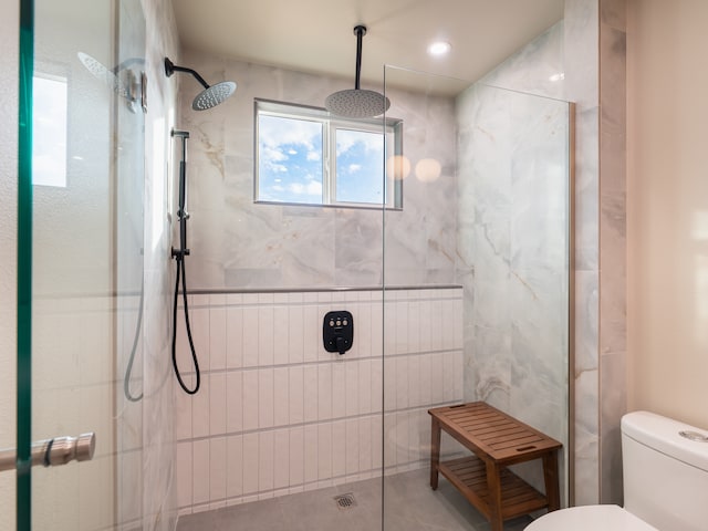 3510 Mokihana Rd, Hanapepe, HI 96716 - bathroom featuring toilet, a tile shower, and tile patterned floors