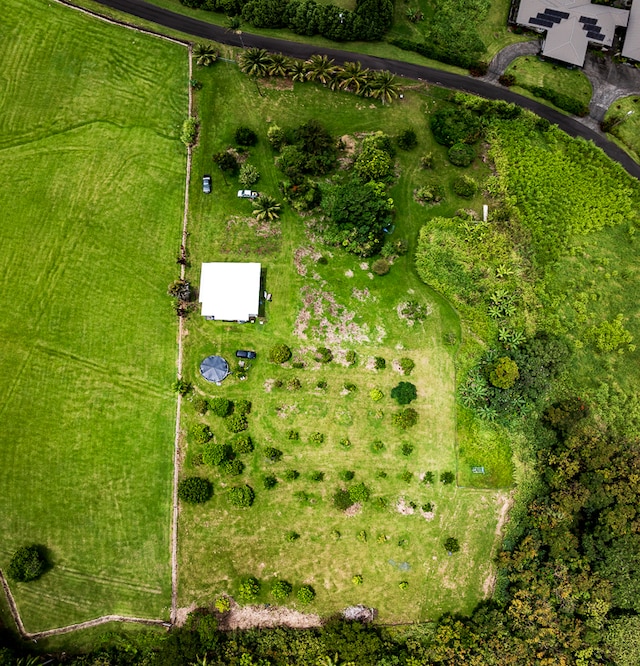 bird's eye view with a rural view