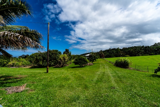 view of yard featuring a rural view