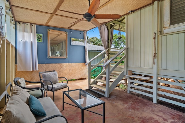 view of patio / terrace featuring ceiling fan