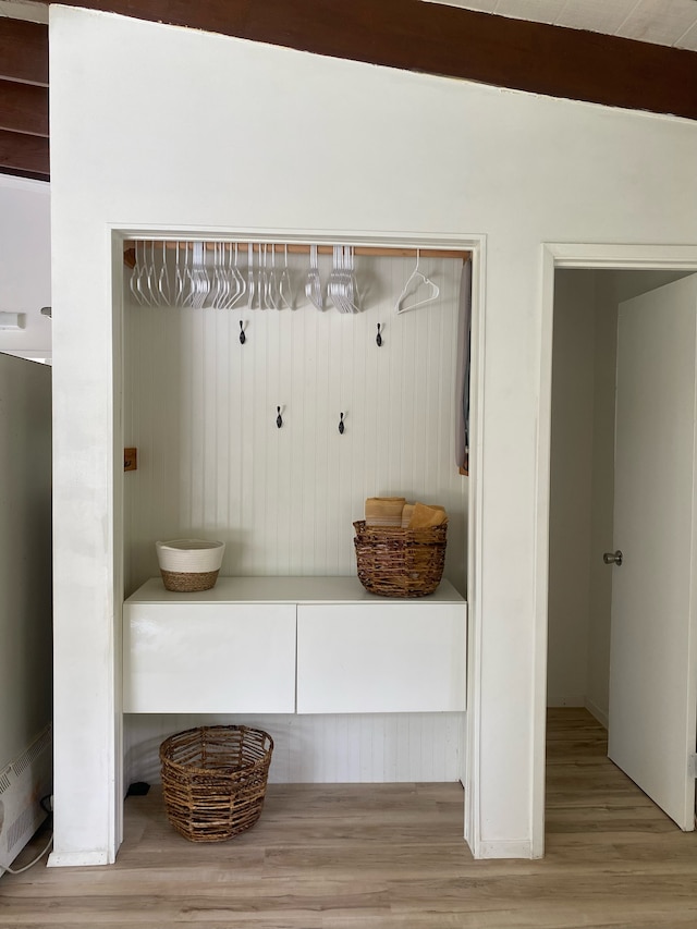 mudroom featuring light wood-type flooring