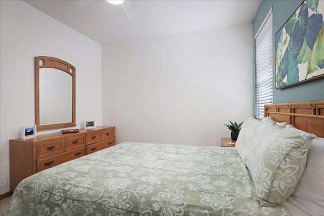 bedroom featuring ceiling fan