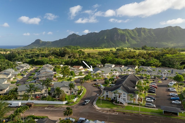 bird's eye view featuring a mountain view