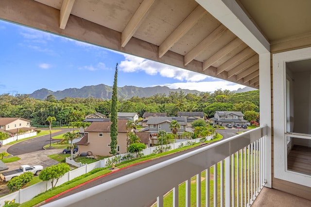 balcony with a mountain view