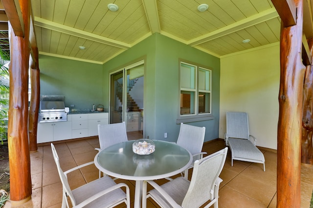 view of patio / terrace with sink and a grill