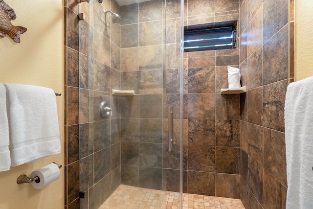 bathroom featuring walk in shower