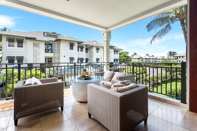 balcony featuring a residential view