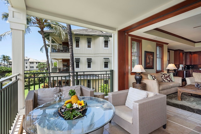 balcony with outdoor lounge area