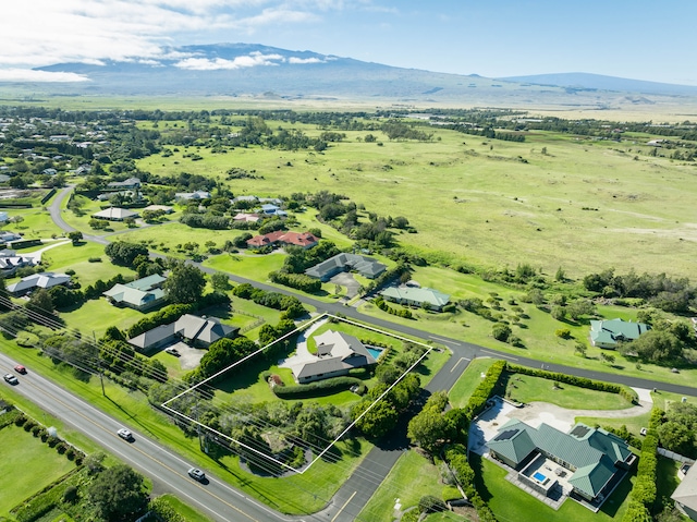 drone / aerial view with a mountain view