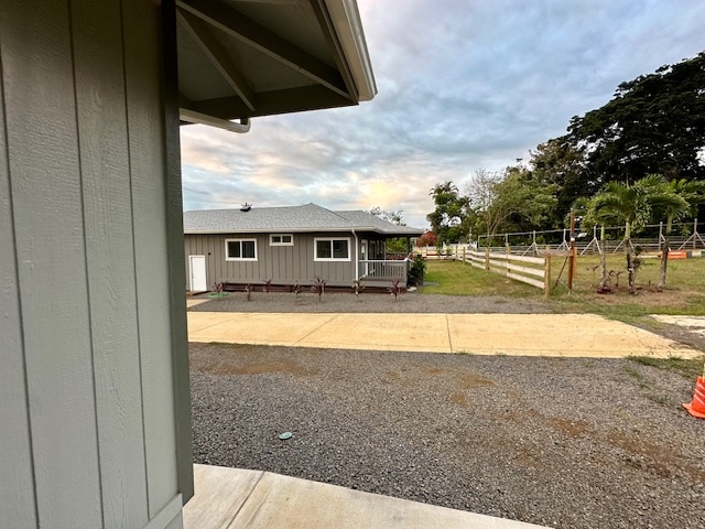 view of yard with a patio area and fence