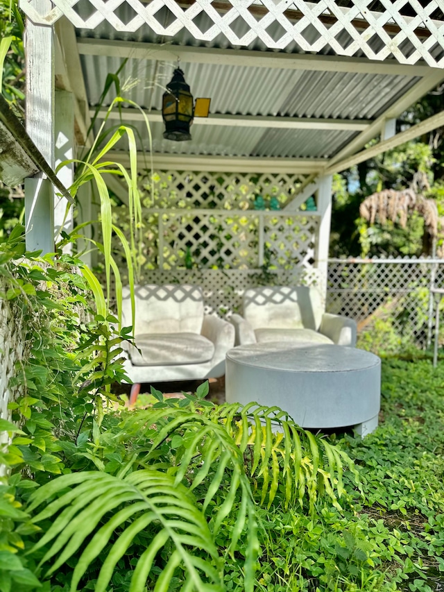 view of patio featuring an outdoor living space