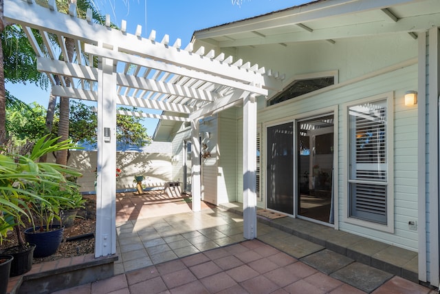 view of patio with a pergola