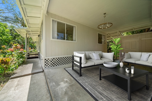 view of patio / terrace featuring an outdoor living space