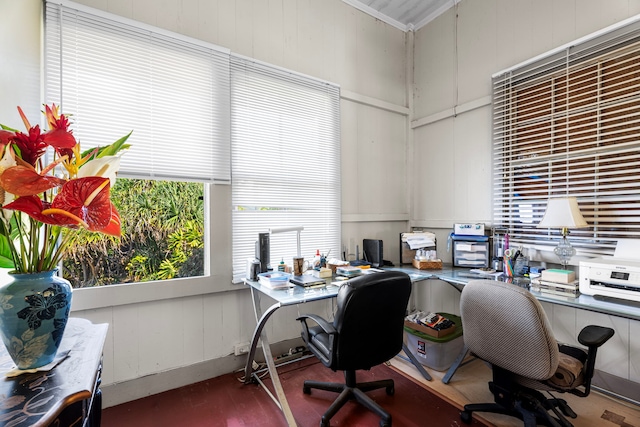 office featuring ornamental molding