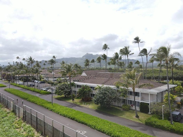 exterior space with a mountain view