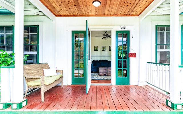 doorway to property with french doors